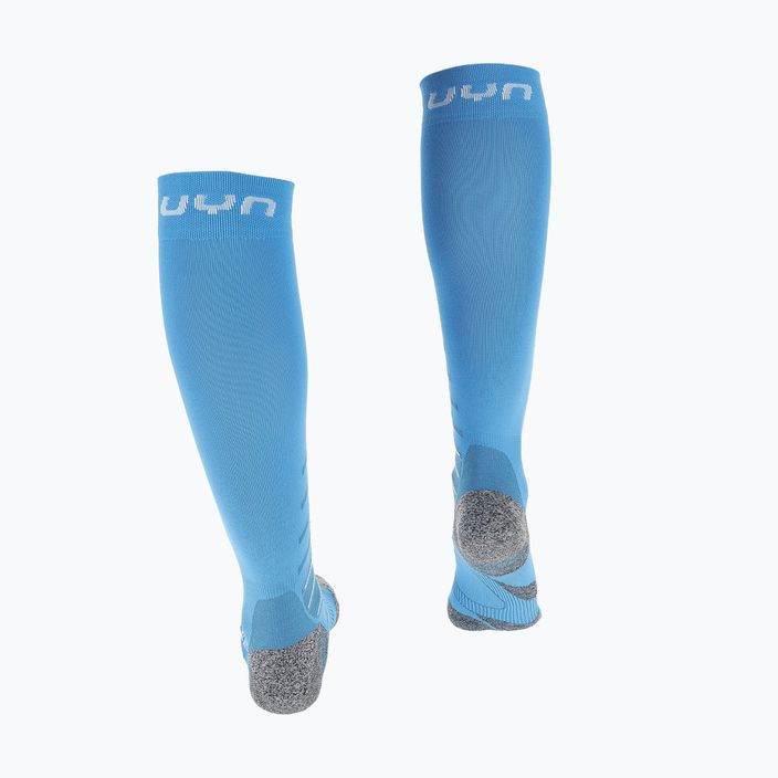 Γυναικείες κάλτσες UYN Ski Race Shape τιρκουάζ/λευκές 2