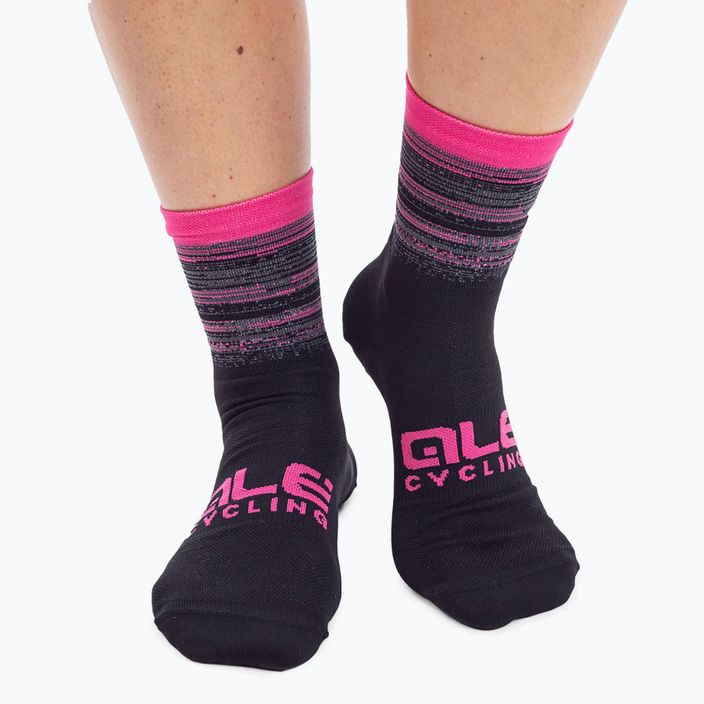 Alé Scanner ποδηλατικές κάλτσες μαύρο/ροζ L21181543 4