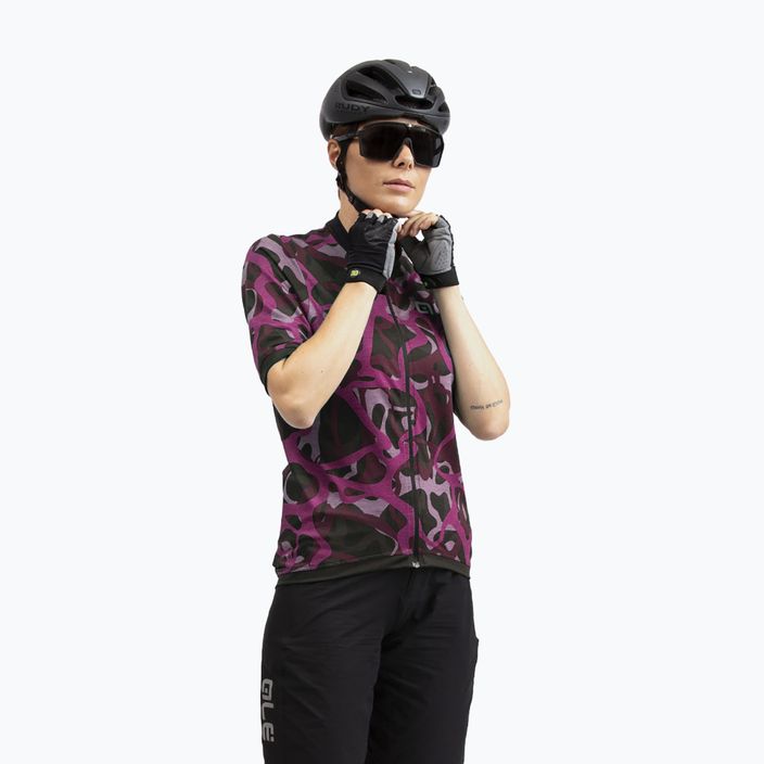 Γυναικεία ποδηλατική φανέλα Alé Woodland μαύρο και μοβ L22185494