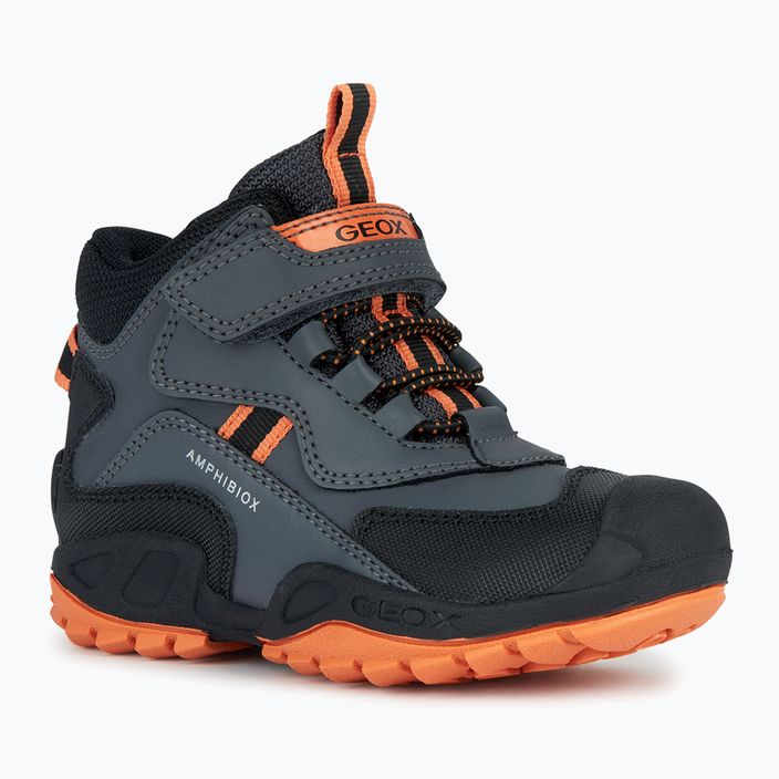 Geox New Savage Abx junior παπούτσια σκούρο γκρι/πορτοκαλί 7