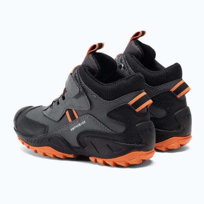 Geox New Savage Abx junior παπούτσια σκούρο γκρι/πορτοκαλί 3