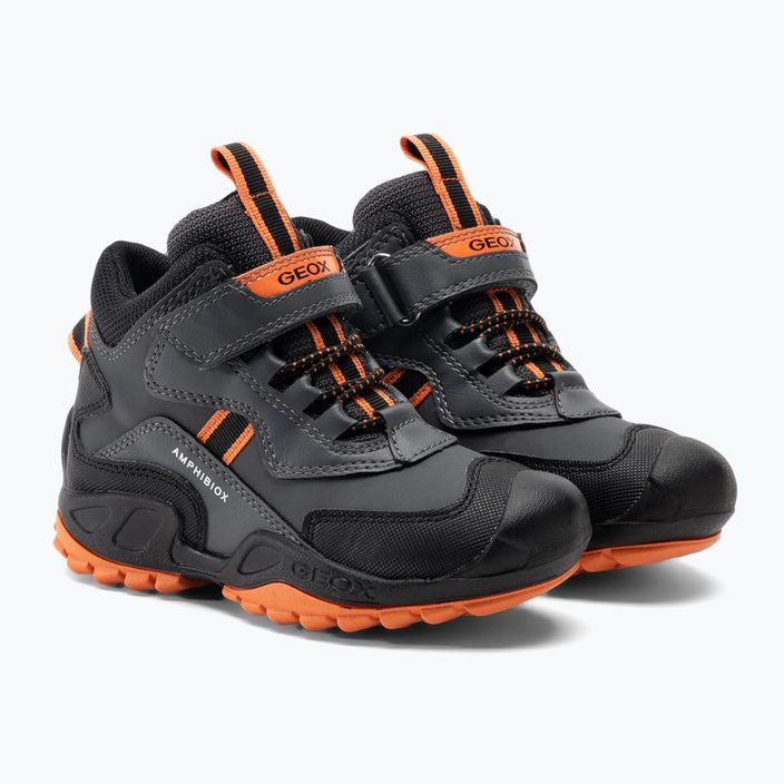 Geox New Savage Abx junior παπούτσια σκούρο γκρι/πορτοκαλί 4