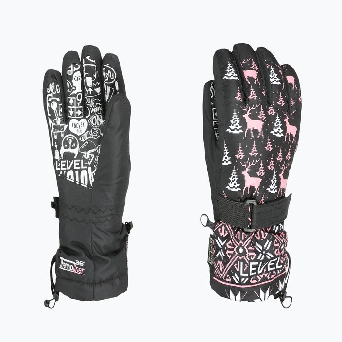 Level Junior ninja ροζ παιδικά γάντια του σκι 6