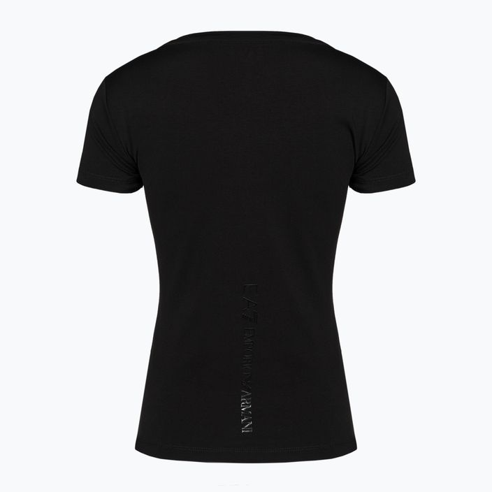Γυναικείο EA7 Emporio Armani Train Γυαλιστερό μπλουζάκι σε μαύρο χρώμα με λογότυπο 2