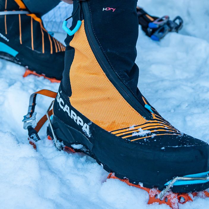 Scarpa Phantom Tech HD μαύρο/φωτεινό πορτοκαλί ανδρικές μπότες υψηλού βουνού 16