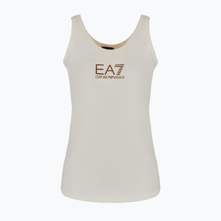 Γυναικείο μπλουζάκι EA7 Emporio Armani Train Shiny pristine/logo καφέ