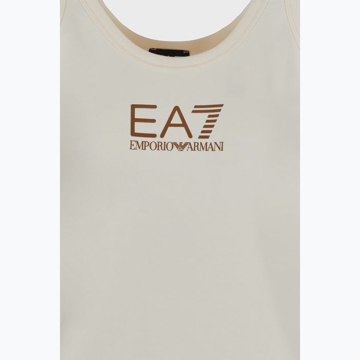 Γυναικείο μπλουζάκι EA7 Emporio Armani Train Shiny pristine/logo καφέ 3