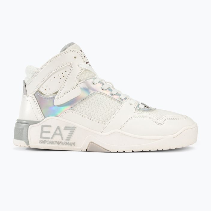 EA7 Emporio Armani Basket Mid λευκά/ιριδίζοντα παπούτσια 2