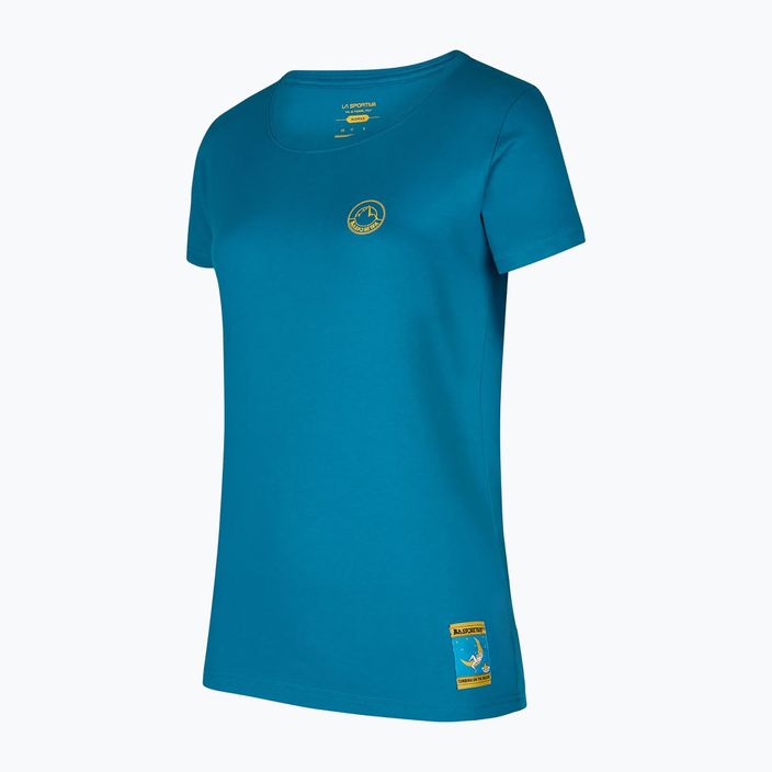 La Sportiva γυναικείο T-shirt Climbing on the Moon turchese/giallo
