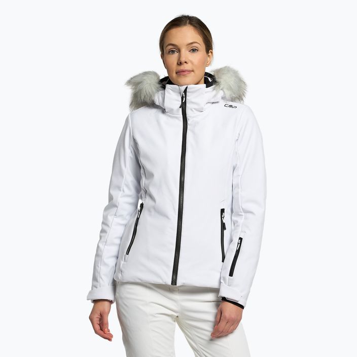 Γυναικείο μπουφάν σκι CMP λευκό 31W0196F/A001