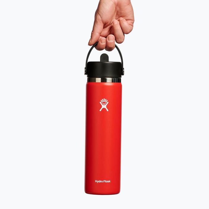 Θερμικό μπουκάλι Hydro Flask Wide Flex Straw 710 ml κόκκινο W24BFS612 4