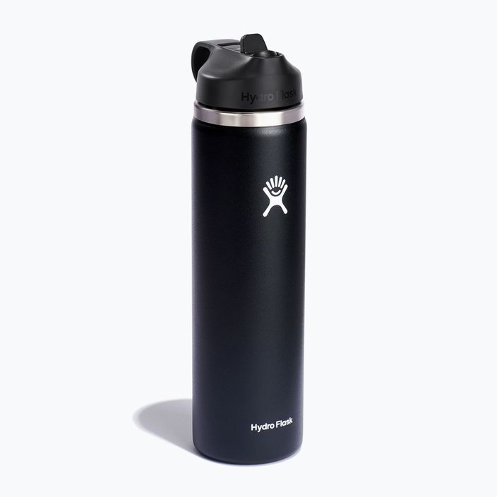 Θερμικό μπουκάλι Hydro Flask Wide Flex Straw 710 ml μαύρο W24BFS001 2