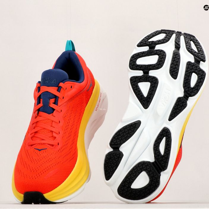 HOKA Bondi 8 ανδρικά παπούτσια για τρέξιμο κόκκινο 1123202-RAFL 11