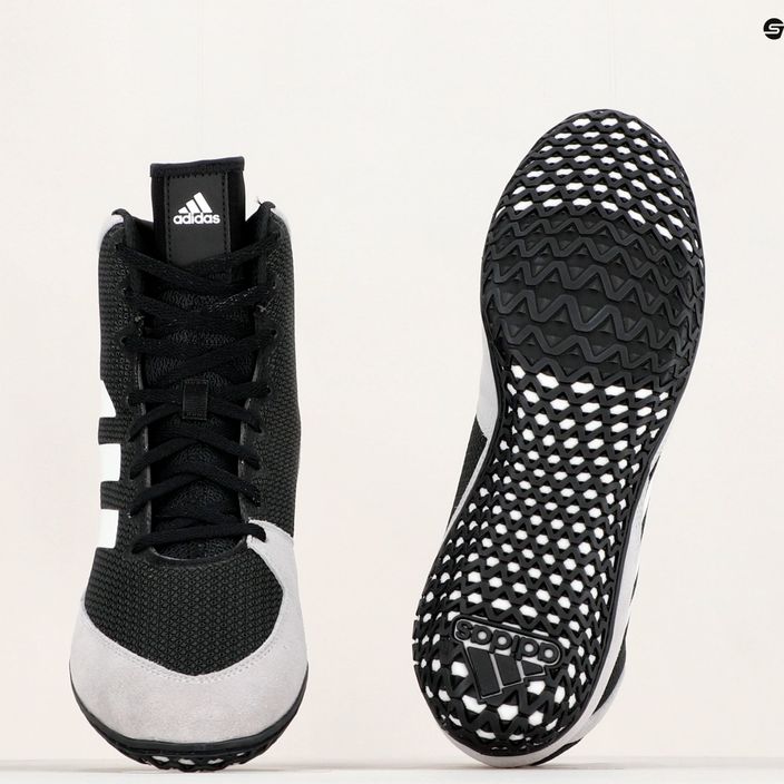 adidas Mat Wizard 5 παπούτσια πυγμαχίας μαύρο και άσπρο FZ5381 23