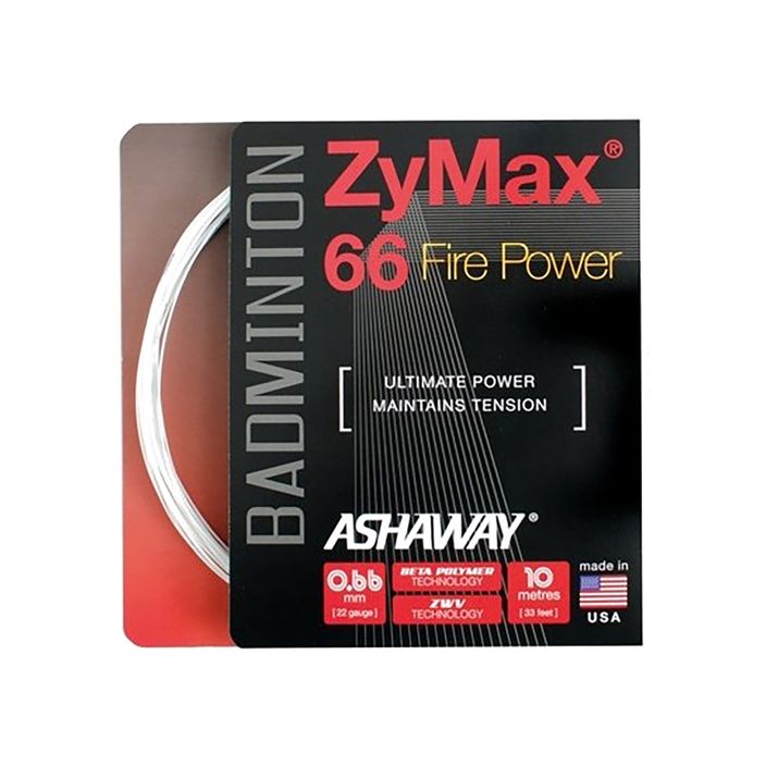 Χορδή μπάντμιντον ASHAWAY ZyMax 66 Power - σετ λευκό 2