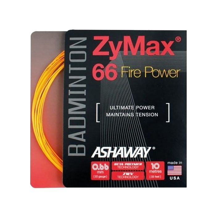 Χορδή μπάντμιντον ASHAWAY ZyMax 66 Power - σετ πορτοκαλί 2