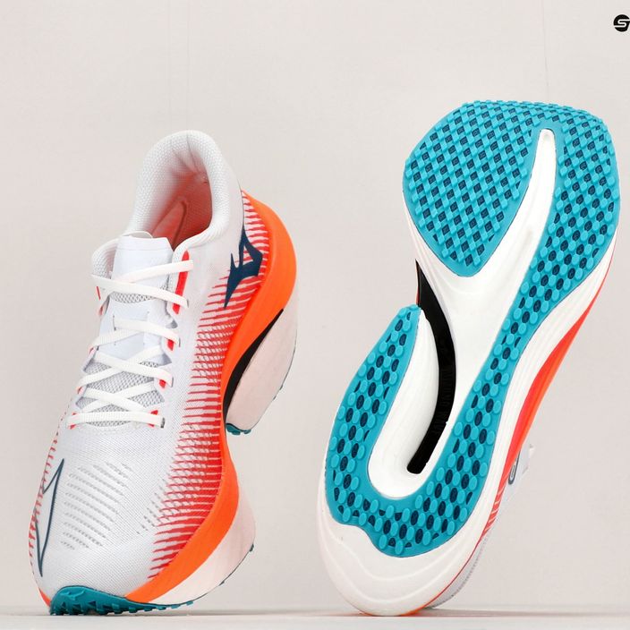 Mizuno Wave Rebellion Pro λευκό-πορτοκαλί παπούτσι για τρέξιμο J1GC231701 12