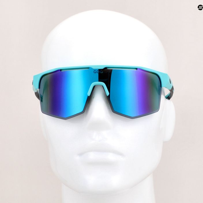 GOG Athena ματ τυρκουάζ / μαύρο / πολυχρωματικό λευκό-μπλε ποδηλατικά γυαλιά E508-2 9