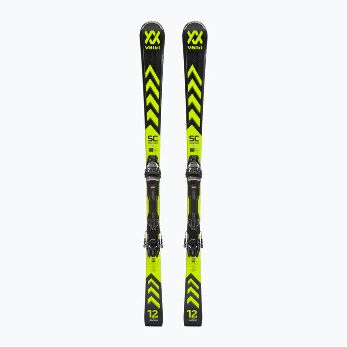 Völkl Racetiger SC Black + vMotion 10 GW μαύρο/κίτρινο σκι κατάβασης