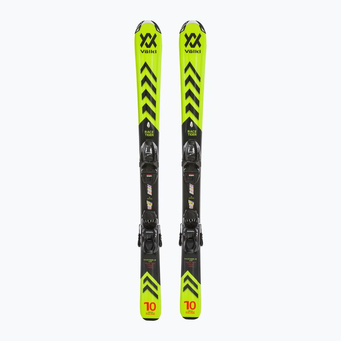 Παιδικά σκι κατάβασης Völkl Racetiger Junior Yellow + 4.5 VMotion Jr κίτρινο/μαύρο