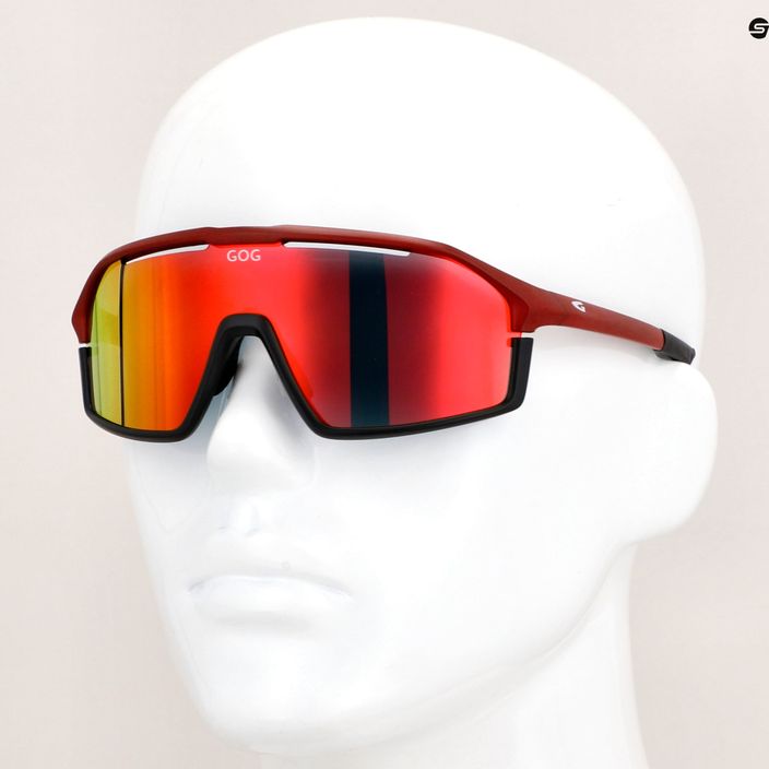GOG ποδηλατικά γυαλιά Odyss ματ μπορντό / μαύρο / πολυχρωματικό κόκκινο E605-4 7