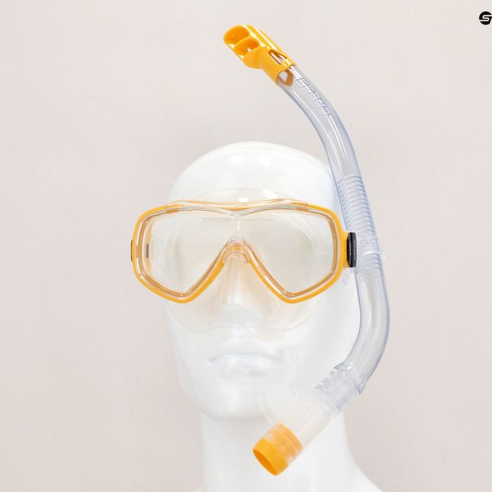 Σετ αναπνευστήρα Cressi Onda για παιδιά + μάσκα Μεξικού + αναπνευστήρας κίτρινο DM1010131 13