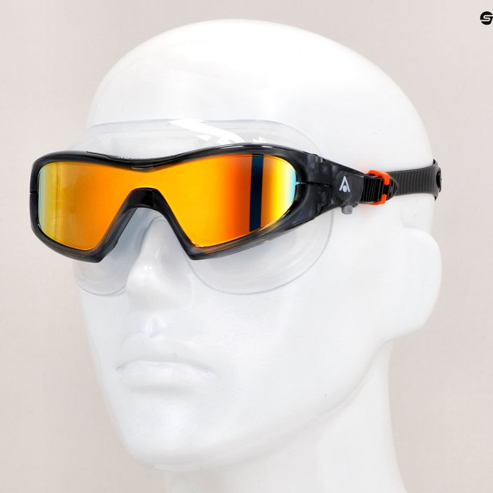 Aquasphere Vista Pro σκούρο γκρι/μαύρο/πορτοκαλί καθρέφτη τιτανίου μάσκα κολύμβησης MS5041201LMO 12