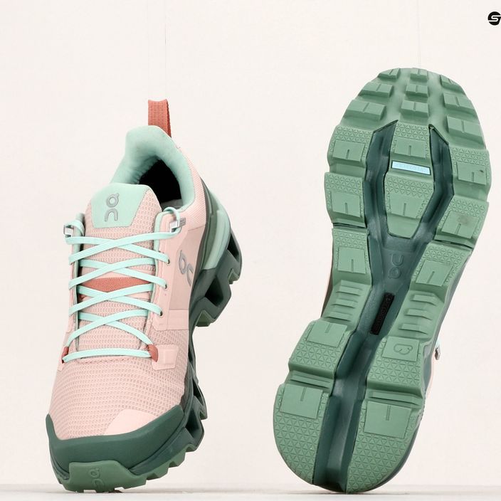 Γυναικείες μπότες πεζοπορίας On Cloudwander Αδιάβροχο ροζ-πράσινο 7398278 11