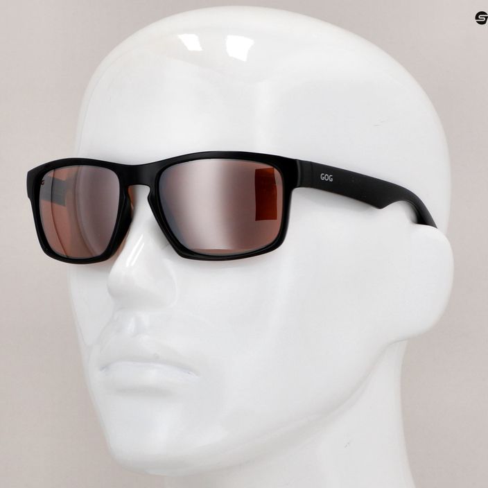 Γυαλιά ηλίου GOG Logan μόδας μαύρο / ασημί καθρέφτη E713-1P 9