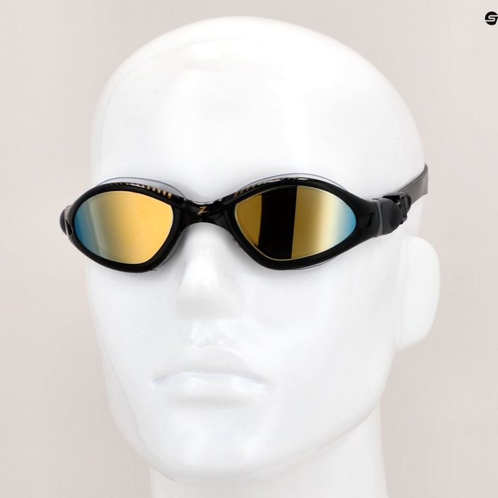 Zoggs Tiger LSR+ Titanium μαύρα/γκρι/χρυσά γυαλιά κολύμβησης 461092 9