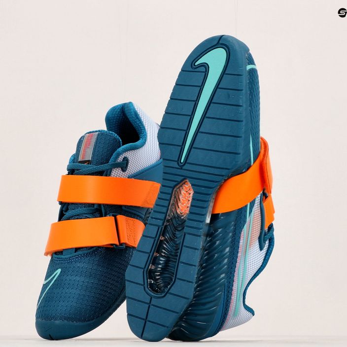 Nike Romaleos 4 μπλε / πορτοκαλί παπούτσια άρσης βαρών 12