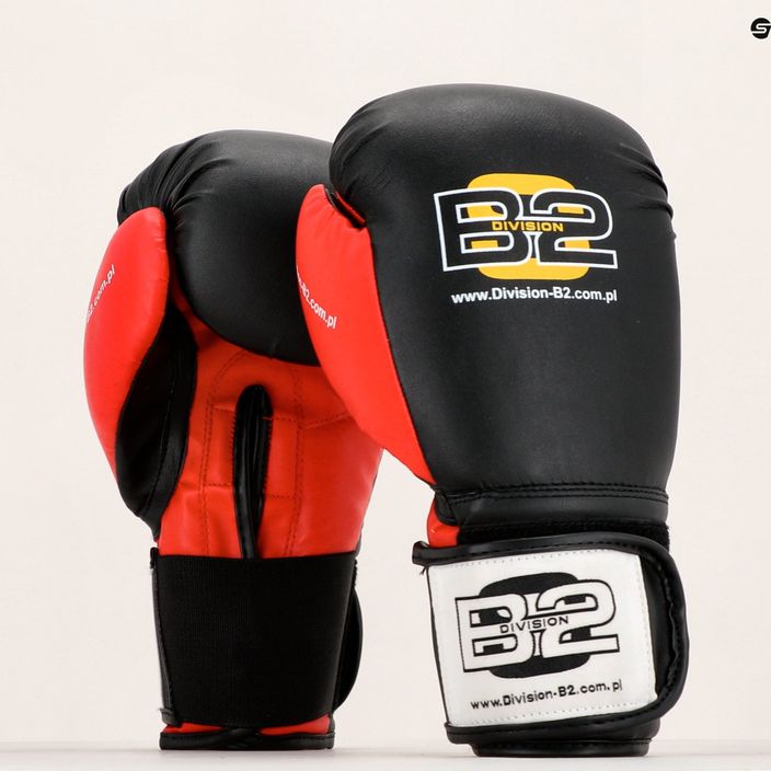 DIVISION B-2 γάντια πυγμαχίας μαύρο-κόκκινο DIV-TG01 7