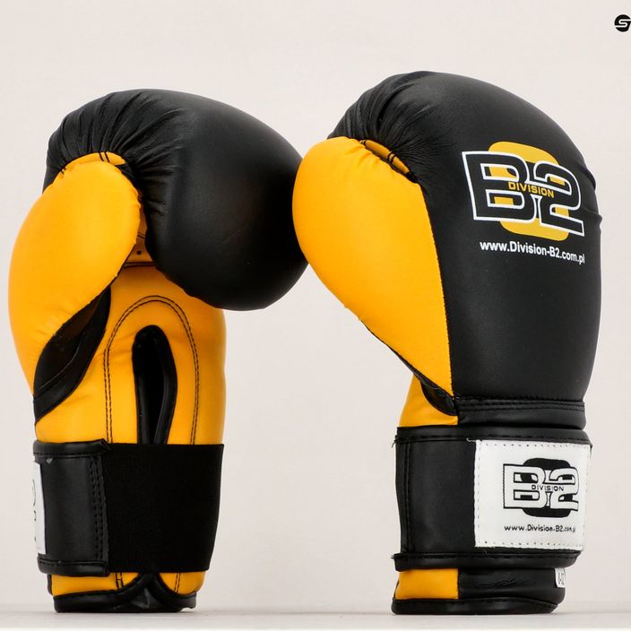 DIVISION B-2 γάντια πυγμαχίας μαύρα και κίτρινα DIV-TG01 7