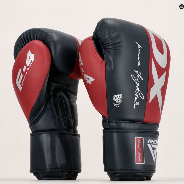RDX REX F4 μαύρα/κόκκινα γάντια πυγμαχίας BGR-F4MU-10OZ 8