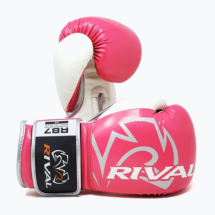 Rival Fitness Plus Bag ροζ/λευκά γάντια πυγμαχίας 7