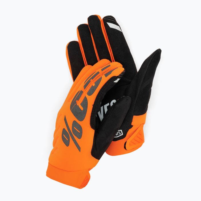 Ανδρικά γάντια ποδηλασίας 100% Brisker πορτοκαλί 10003