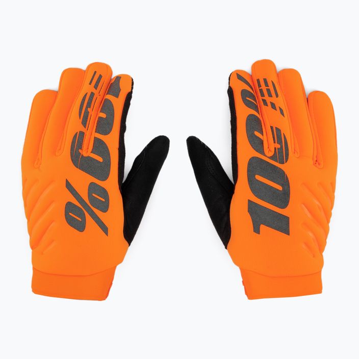 Ανδρικά γάντια ποδηλασίας 100% Brisker πορτοκαλί 10003 3