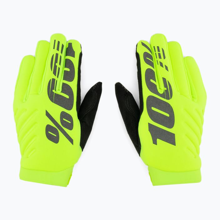 Ανδρικά γάντια ποδηλασίας 100% Brisker κίτρινο 10003 3
