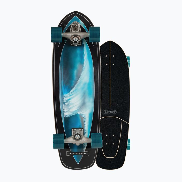 Carver C7 Raw 32" Super Surfer 2020 Πλήρες surfskate skateboard μαύρο και μπλε 8