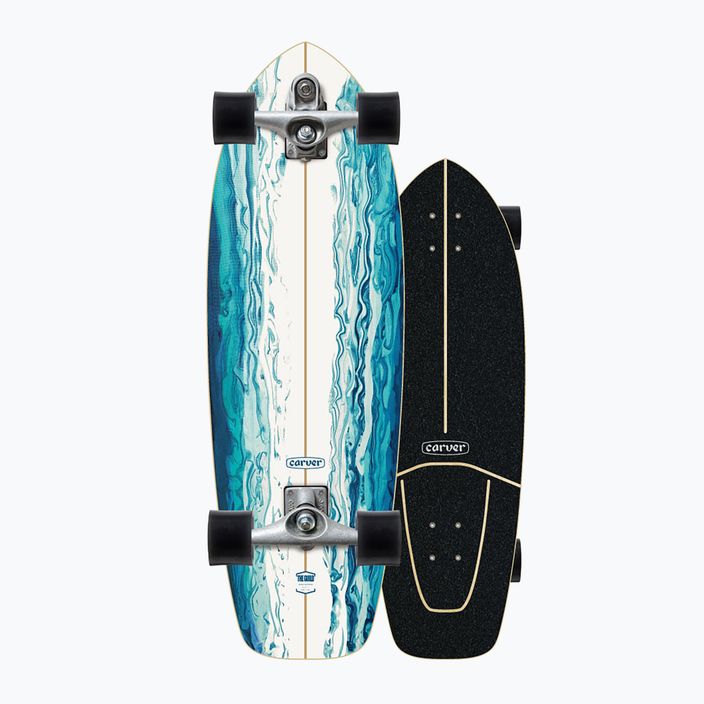 Surfskate skateboard Carver C7 Raw 31" ρητίνη 2022 Πλήρες μπλε και λευκό C1013011135 8