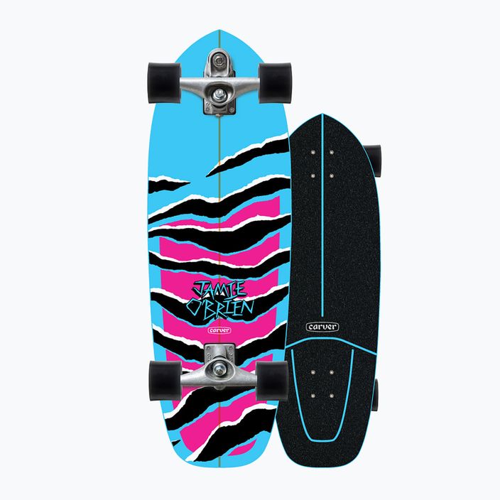 Surfskate skateboard Carver C7 Raw 31" JOB Blue Tiger 2022 Πλήρες μπλε και ροζ C1013011140 8