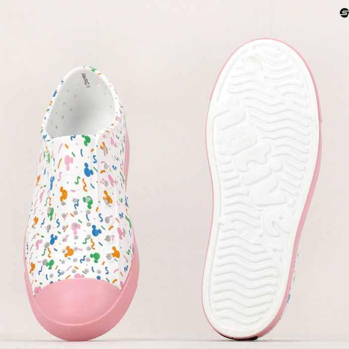Native Jefferson Print Disney Jr παιδικά αθλητικά παπούτσια shell white/princess pink/pastel white confetti 16