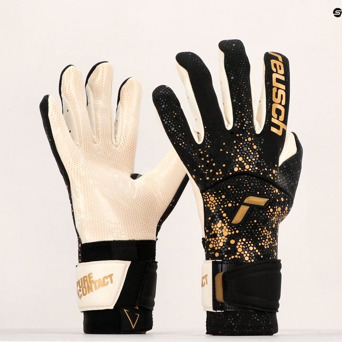 Γάντια τερματοφύλακα Reusch Pure Contact Gold X GluePrint μαύρο και χρυσό 527075-7707 11