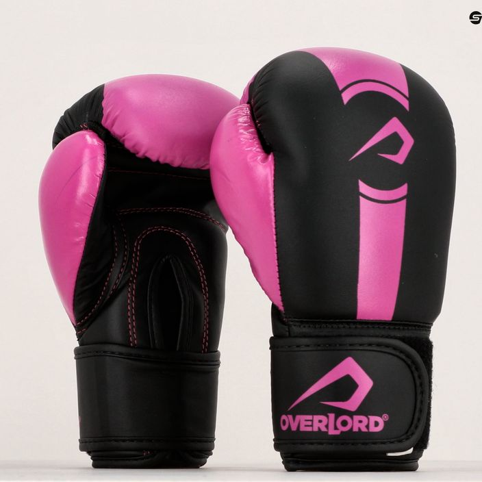 Overlord Boxer παιδικά γάντια πυγμαχίας μαύρα και ροζ 100003-PK 13