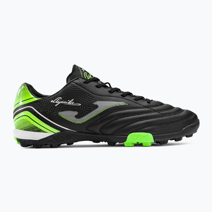 Ανδρικά ποδοσφαιρικά παπούτσια Joma Aguila TF μαύρο/πράσινο fluor 2