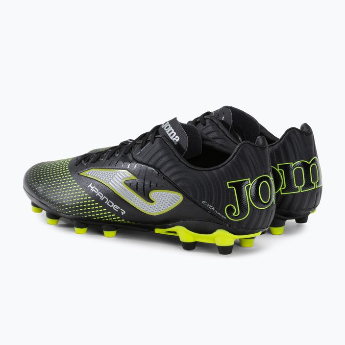 Joma ανδρικά ποδοσφαιρικά παπούτσια Xpander FG μαύρο/λεμονί φθορίου 3