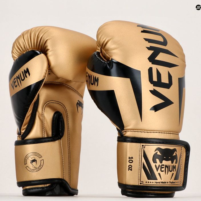 Venum Elite ανδρικά γάντια πυγμαχίας χρυσά και μαύρα 1392-449 13