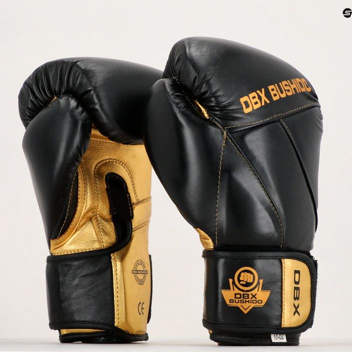 DBX BUSHIDO φυσικά δερμάτινα γάντια πυγμαχίας μαύρα B-2v14 12