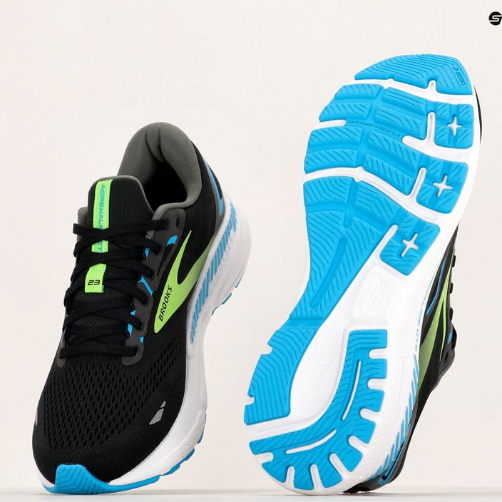 Brooks Adrenaline GTS 23 μαύρα/αιγαιοπελαγίτικος ωκεανός/πράσινα ανδρικά παπούτσια για τρέξιμο 25