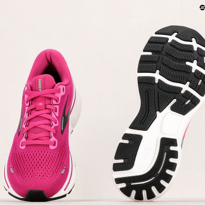 Brooks Ghost 15 γυναικεία παπούτσια τρεξίματος ροζ/φεστιβάλ φούξια/μαύρο 19